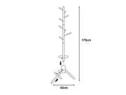 Loveliving Furniture Solid Wood Coat Rack with 8 Hooks - White Solid Wood Coat Rack with 8 Hooks - White