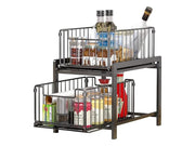 Loveliving Furniture 2 Tier Sliding Basket Organizer for Cabinets 2 Tier Sliding Basket Organizer for Cabinets
