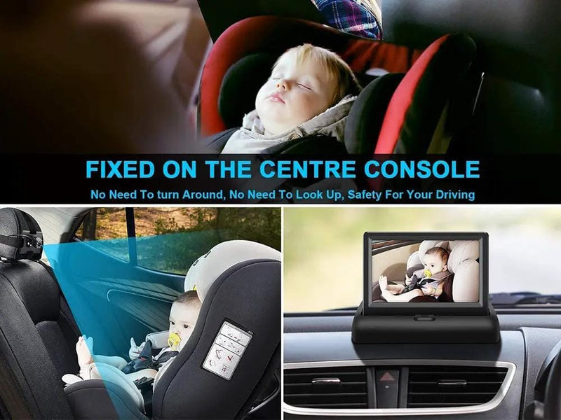 Loveliving Kids & Baby Foldable Car Baby Monitor Foldable 1080P Wireless Car Baby Monitor Night Vision