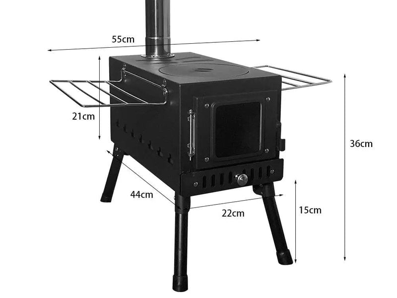 Loveliving Outdoor & Camping Portable Camping Wood Stove-Large Portable Camping Wood Stove Foldable Iron Construction