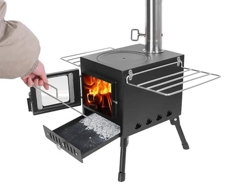 Loveliving Outdoor & Camping Portable Camping Wood Stove-Small Compact Portable Folding Camping Wood Stove Shelves