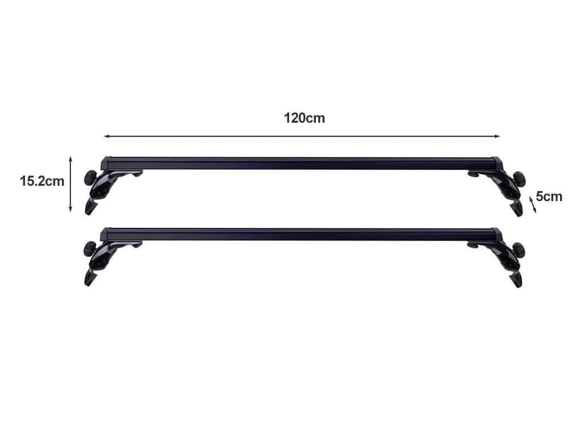 Loveliving Car Rack Universal Cross Bars Roof Rack-Black Universal Roof Rack Cross Bars Black 70 Kg Capacity