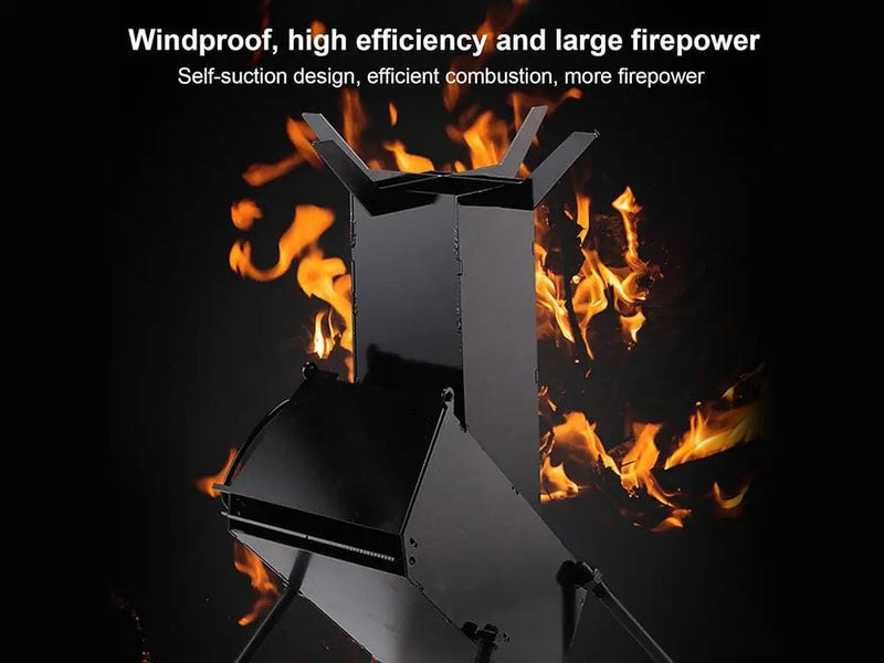 Loveliving Outdoor & Camping Camp Rocket Stove Loveliving Camp Rocket Stove Portable Collapsible