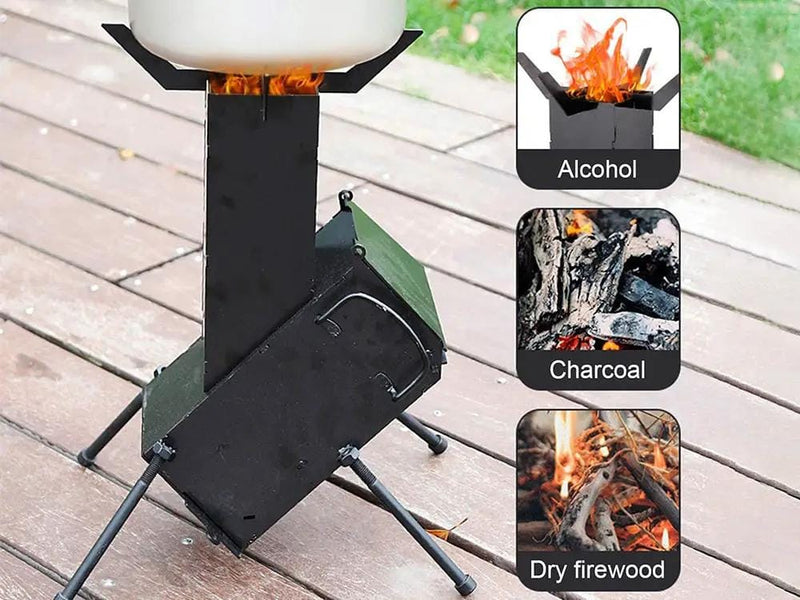 Loveliving Outdoor & Camping Camp Rocket Stove Loveliving Camp Rocket Stove Portable Collapsible