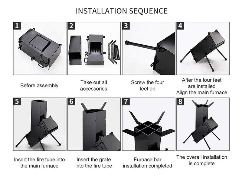 Loveliving Outdoor & Camping Camp Rocket Stove Loveliving Camp Rocket Stove Portable Collapsible