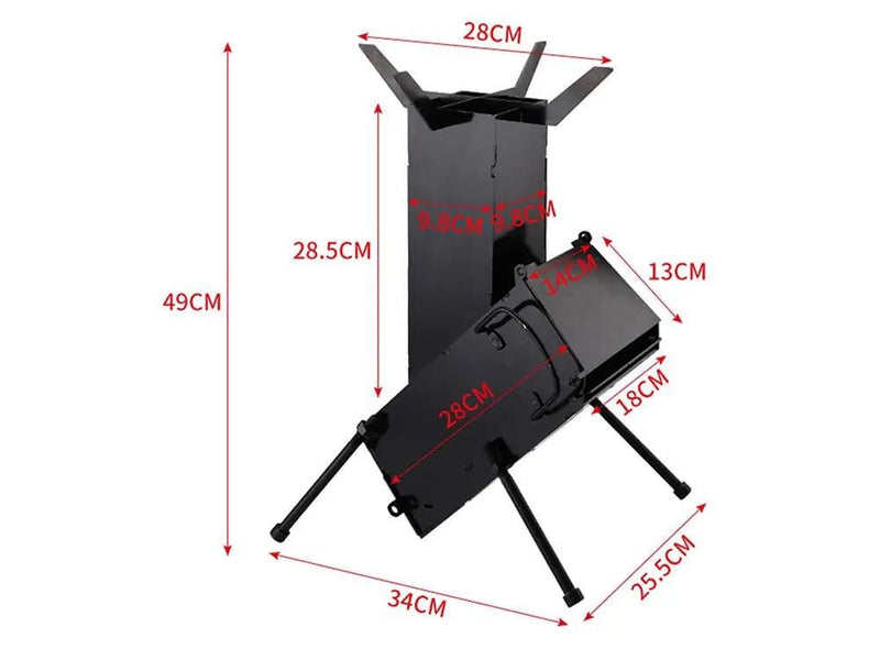 Loveliving Outdoor & Camping Camp Rocket Stove Loveliving Camp Rocket Stove Portable Collapsible