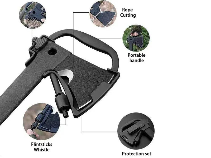 Loveliving Outdoor & Camping Multi-function Camping Axe Loveliving Outdoor Hand Axe With Ergonomic Glass Fiber