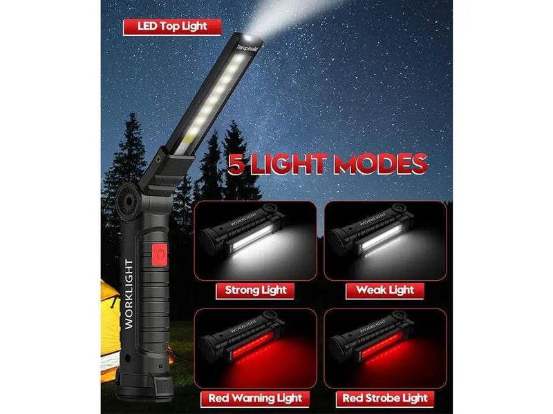 Loveliving Home & Living Rechargeable LED Work Lights (2 Pack) Rechargeable Two Pack LED Work Lights Foldable 5 Modes