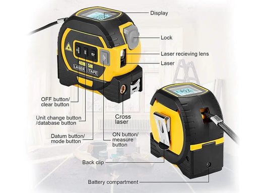 3 in 1 Digital Laser Distance Meters with LCD Display – view 2