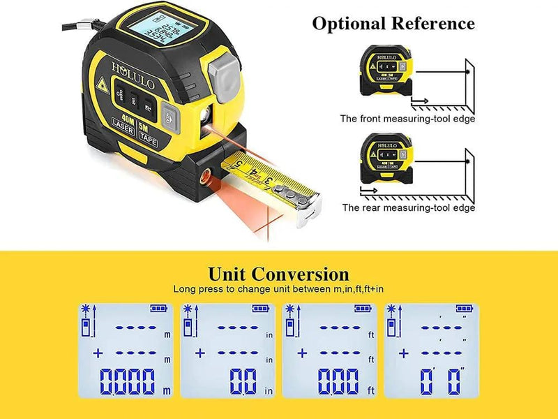 3 in 1 Digital Laser Distance Meters with LCD Display – view 3