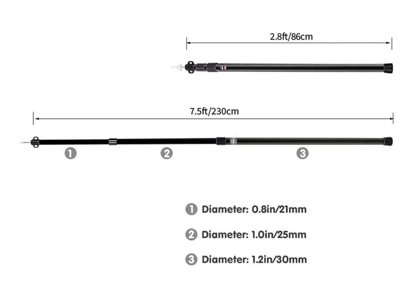 Loveliving Tent Canopy Support Rods  ( Set of 2) Adjustable Telescoping Aluminum Tent Canopy Poles 2
