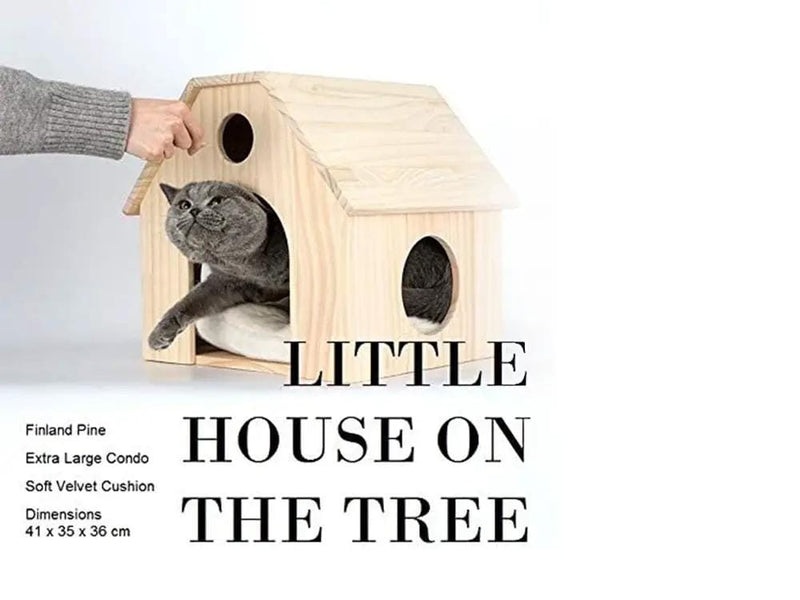 Loveliving Solid Wood Cat Tree Solid Wood Cat Tree