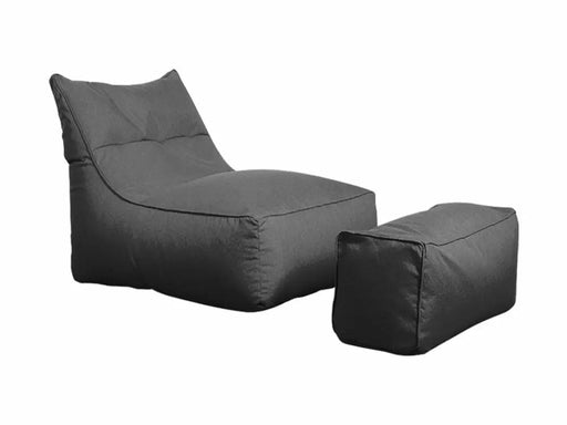 1200D Oxford Outdoor Bean Bag Lounger with Footstool - Grey – view 1