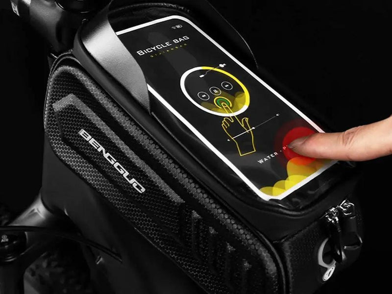 Loveliving Sports & Outdoor Bike Hard Frame Front Top Tube Bag Large Capacity Bike Front Top Tube Bag Phone Pocket