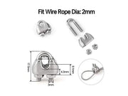 Loveliving Tools & Hardware 30m Wire Rope Cable Hooks Hanging DIY Kit 30m Stainless Steel Wire Rope Kit With Hooks Ferrules