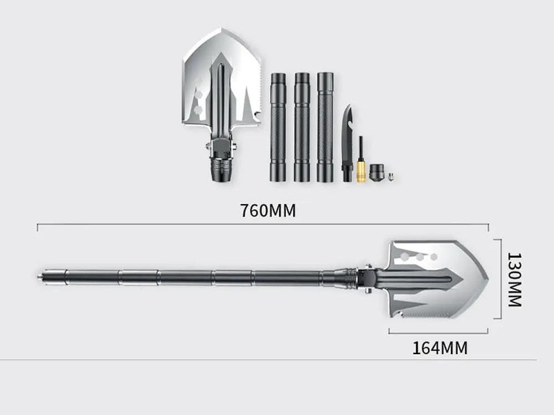 Loveliving Outdoor & Camping Folding Multifunction Survival Shovel Folding Survival Shovel Multitool Kit for Camping