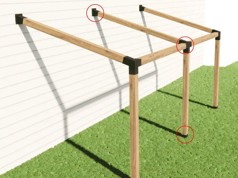 Loveliving Pergola 15°Slanted Wall Mount Pergola 4-way Bracket Kit 15°Slanted Wall Mount Pergola 4-way Bracket Kit