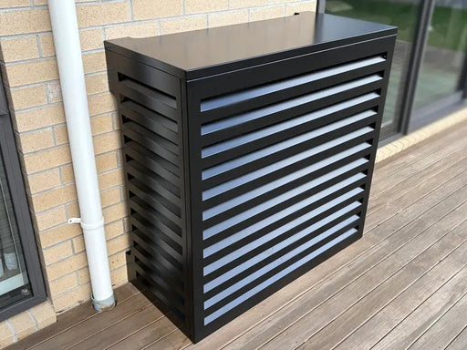 Loveliving 2mm Thickness Aluminum Heat Pump Cover- Black -Medium 2mm Thickness Aluminum Heat Pump Cover- Black -Medium