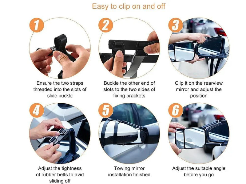 Loveliving 2PCS Adjustable Blind Spot Rear View Mirrors 2 Pack Adjustable Clip On Blind Spot Rear View Mirrors