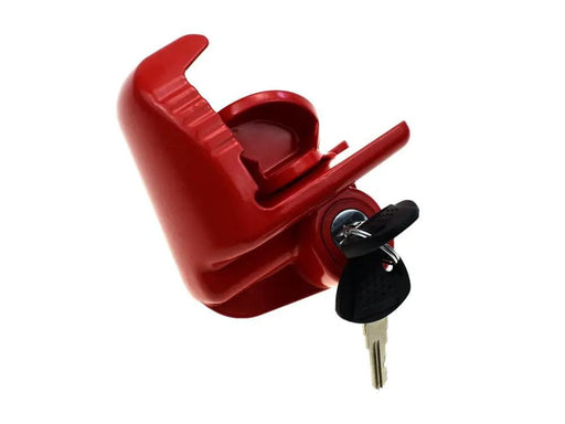 Loveliving Sports & Outdoor Universal Trailer Hitch Coupler Lock - Red Universal Red Trailer Hitch Lock With Keyed Lock