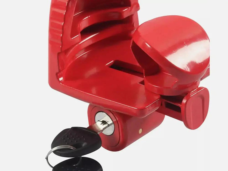 Loveliving Sports & Outdoor Universal Trailer Hitch Coupler Lock - Red Universal Red Trailer Hitch Lock With Keyed Lock