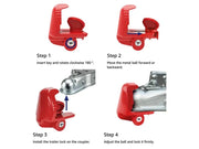 Loveliving Sports & Outdoor Universal Trailer Hitch Coupler Lock - Red Universal Red Trailer Hitch Lock With Keyed Lock