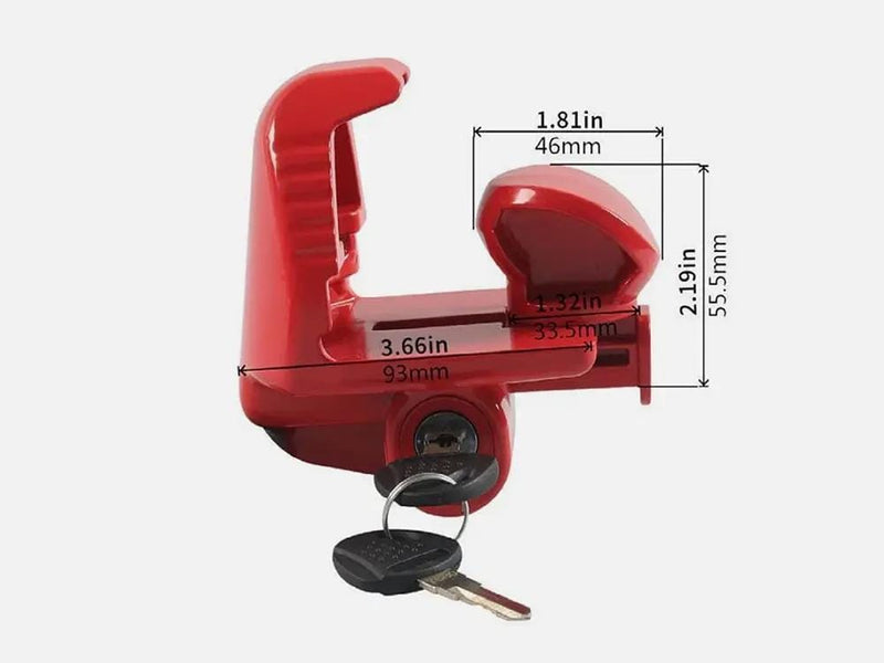 Loveliving Sports & Outdoor Universal Trailer Hitch Coupler Lock - Red Universal Red Trailer Hitch Lock With Keyed Lock