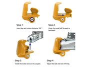 Loveliving Universal Trailer Hitch Coupler Lock - Yellow Universal Trailer Hitch Coupler Lock - Yellow