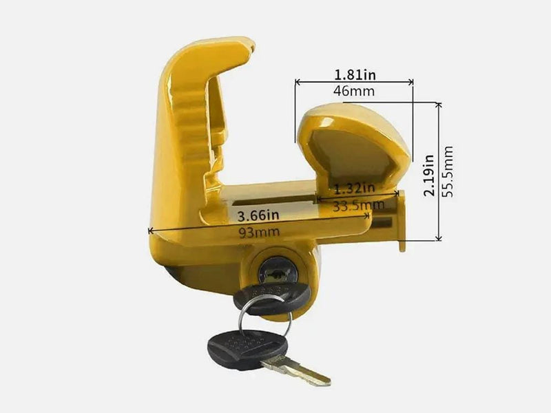 Loveliving Universal Trailer Hitch Coupler Lock - Yellow Universal Trailer Hitch Coupler Lock - Yellow