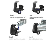 Loveliving Sports & Outdoor Universal Trailer Hitch Coupler Lock - Black Universal Trailer Hitch Coupler Lock Heavy Duty