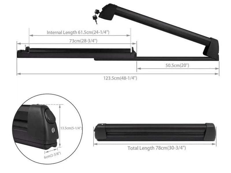 Loveliving Snowboard Ski Top Roof Rack Carrier-Black Loveliving Roof Rack Carrier For Skis And Snowboards