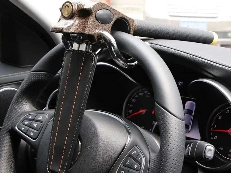 Loveliving Steering wheel lock- Black & Gold Loveliving Black Gold Steering Wheel Lock PU Leather