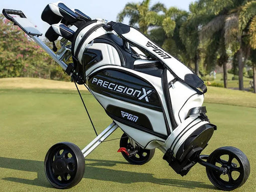 Loveliving PMG 3-Wheel Golf Trundler Three Wheel Golf Trundler Foldable Cart for Golf Bags