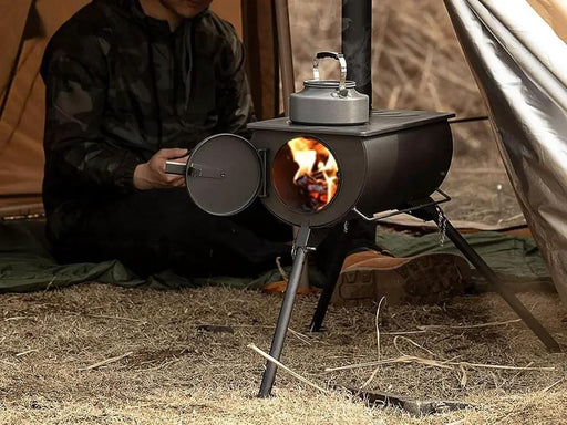Loveliving Portable Wood Burning Tent Stove with Chimney Portable Wood Burning Tent Stove Detachable Chimney