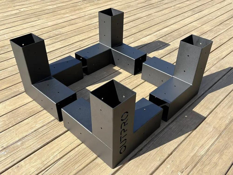 Loveliving Pergola OUTPRO Aluminum Single Pergola Corner bracket Kit OUTPRO Aluminum Single Pergola Corner bracket Kit