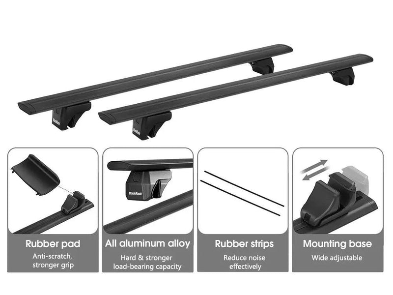 Loveliving Car Rack BlackRack Roof rack cross bars for raised side rails BlackRack Aluminium Roof Rack Cross Bars 150kg