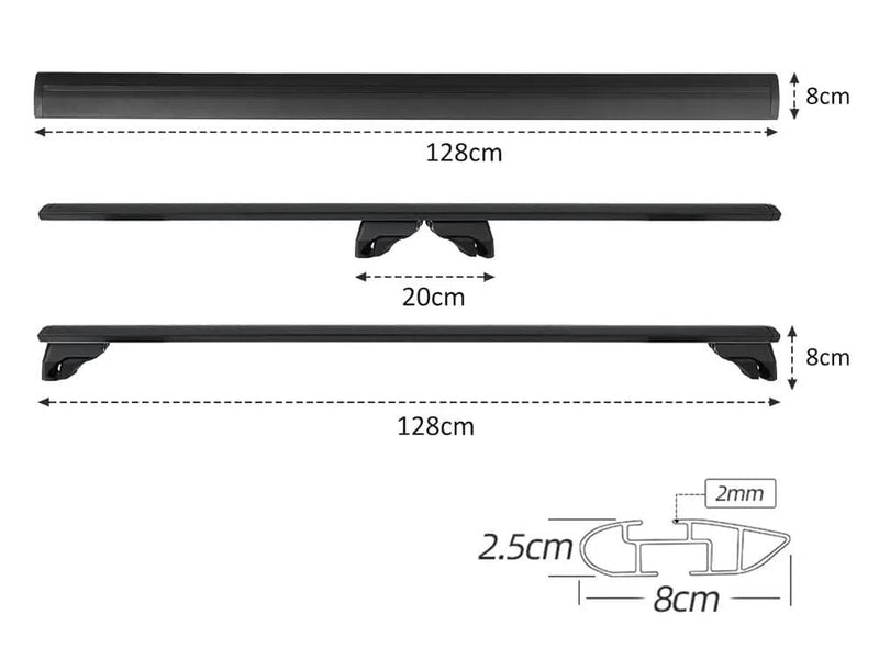 BlackRack Roof rack cross bars for flush side rails – view 9