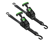 Loveliving Sports & Outdoor Automatic Retractable Tie Down Straps-Pair Retractable Cargo Tie Down Straps With Ratchet Buckles