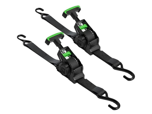 Loveliving Sports & Outdoor Automatic Retractable Tie Down Straps-Pair Retractable Cargo Tie Down Straps With Ratchet Buckles