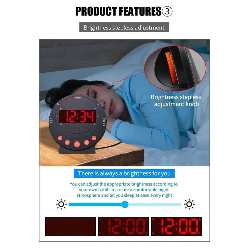 Deafquip Alarm Clock LED Flashing Vibrating Alarm Clock with Bed Shaker (Clearance) LED Flashing Vibrating Alarm Clock with Bed Shaker (Clearance)