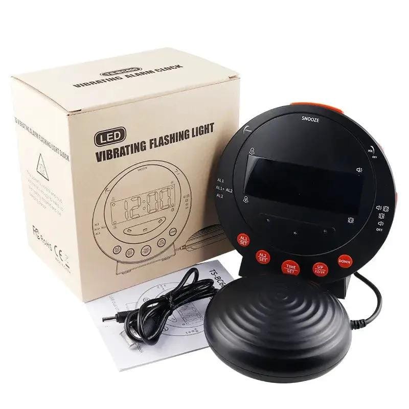 Deafquip Alarm Clock LED Flashing Vibrating Alarm Clock with Bed Shaker (Clearance) LED Flashing Vibrating Alarm Clock with Bed Shaker (Clearance)