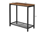 The Shopsite Home-living VASAGLE Brown End Table with Mesh Shelf VASAGLE Brown End Table with Mesh Shelf