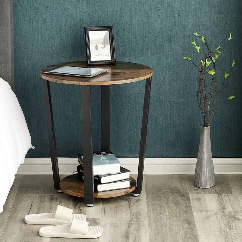 The Shopsite Home-living VASAGLE Side Table End Table Rustic Brown and Black VASAGLE Side Table End Table Rustic Brown and Black