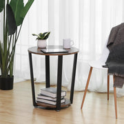 The Shopsite Home-living VASAGLE Side Table End Table Rustic Brown and Black VASAGLE Side Table End Table Rustic Brown and Black