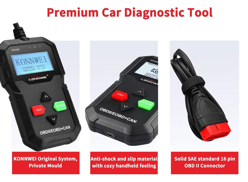 KONNWEI KW590 OBDII Diagnostic Scanner Vehicle Engine Diagnosis Code Reader – view 5