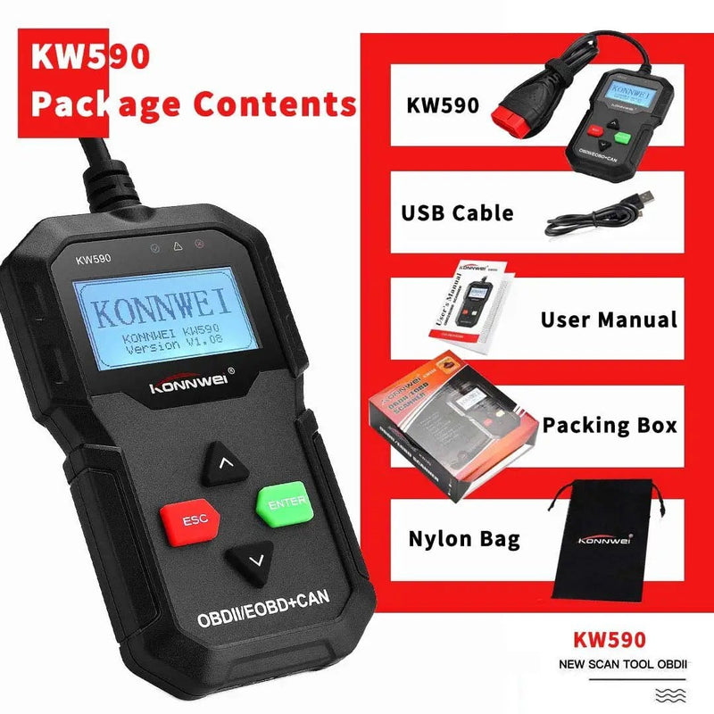 KONNWEI KW590 OBDII Diagnostic Scanner Vehicle Engine Diagnosis Code Reader – view 6