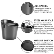 Coffee Waste Container Grinds Knock Box Tamper Tube Bin Black Bucket – view 6
