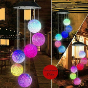 Hanging Wind Chimes Solar Powered LED Light Colour Changing Garden Outdoor Decor – view 4