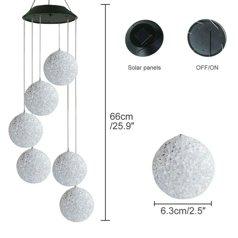Hanging Wind Chimes Solar Powered LED Light Colour Changing Garden Outdoor Decor – view 5
