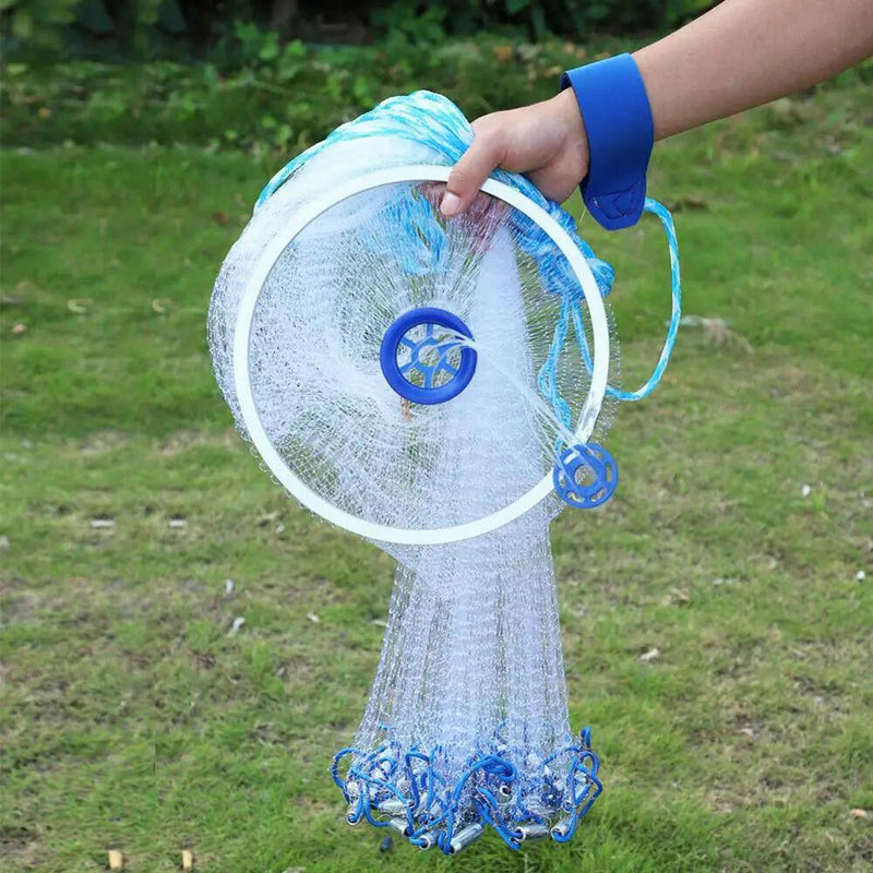 Fishing Net Quick Throw Mono Nylon Mesh Drawstring Chain Bottom Spread – view 2